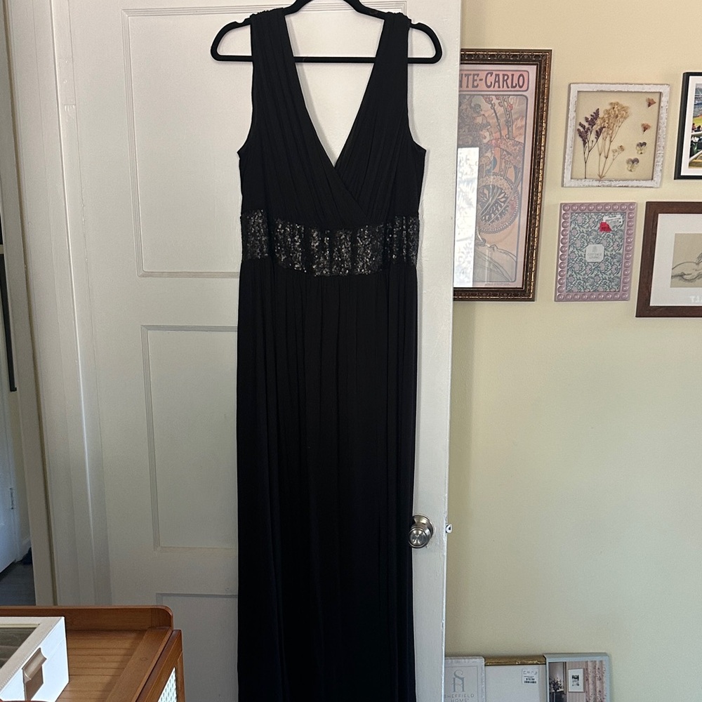 ASOS Curve Black Maxi Dress with Sequin Detail